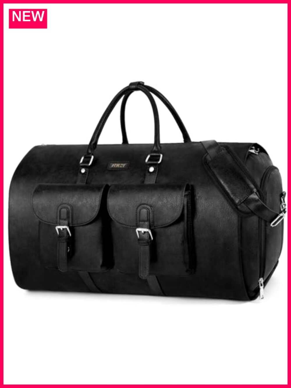 Convertible 2-in-1 Garment Duffel Bag for Travel - Waterproof PU Leather Suit